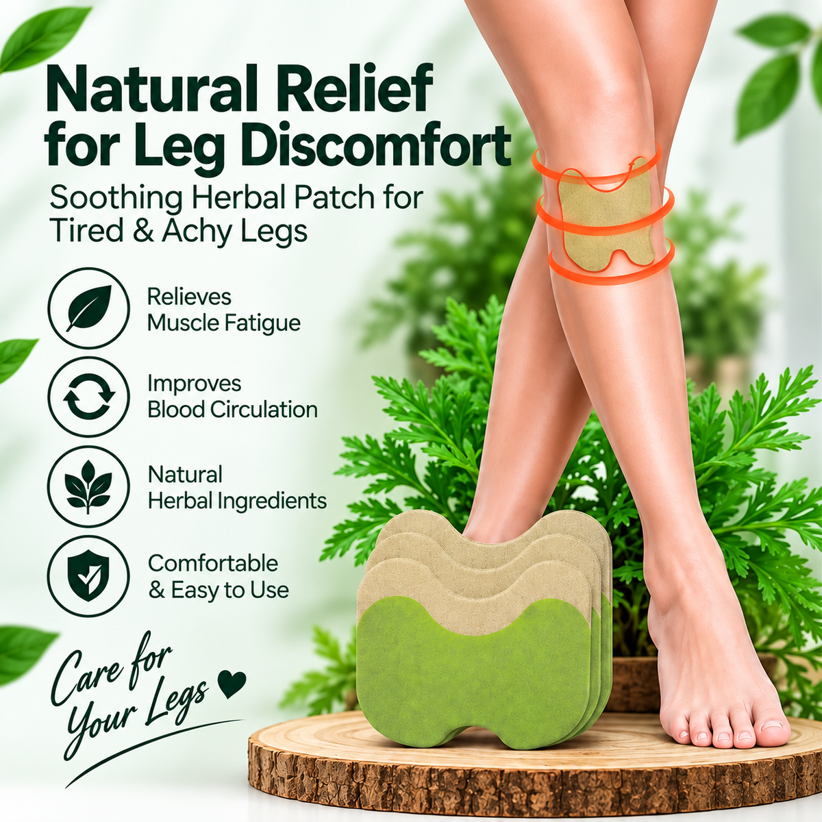 🌿 Herbal Leg Patches – Natural, Soothing &amp; Comfortable