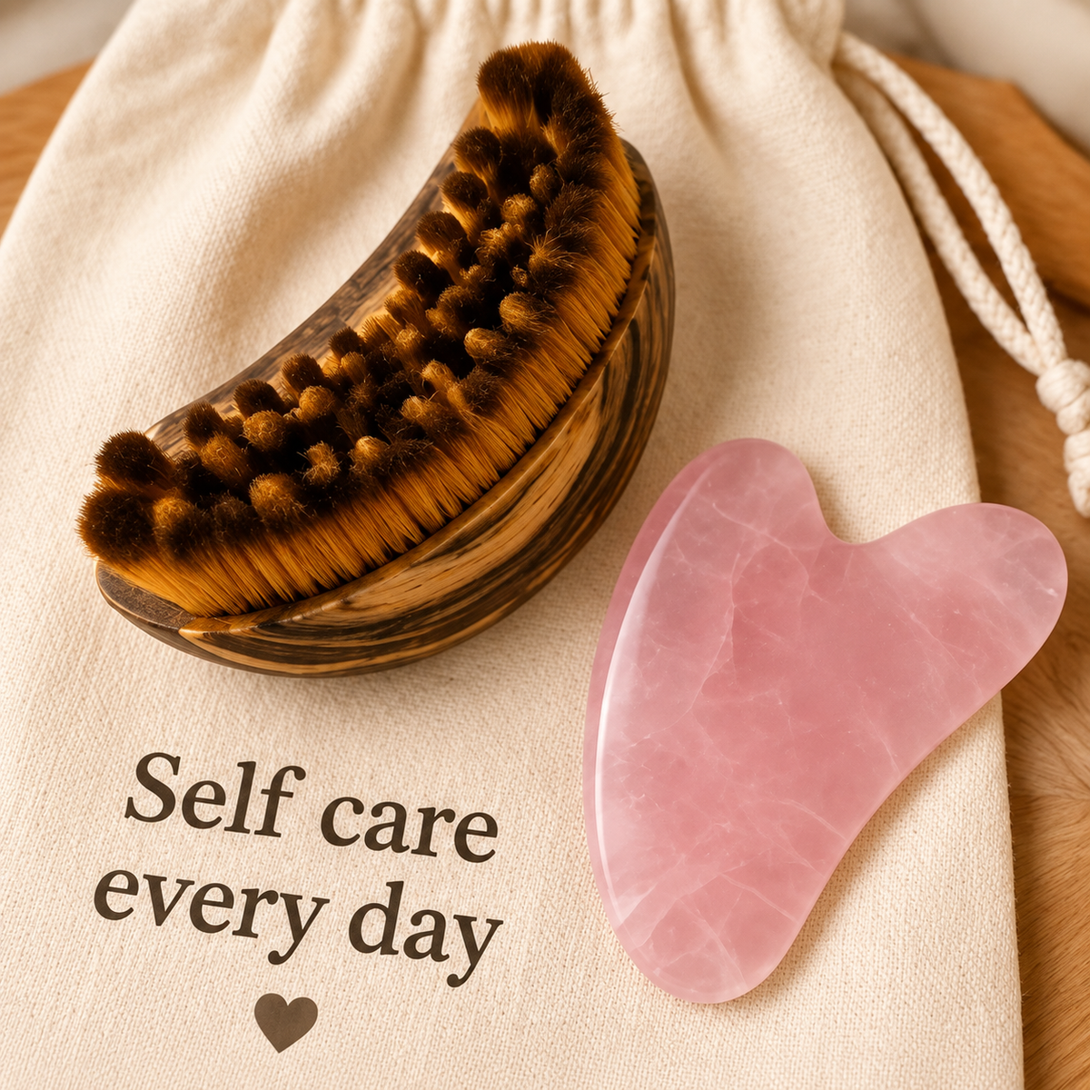 Lymphatic Drainage Brush & Gua Sha Body Sculpting Tool – Natural Body Massage Kit