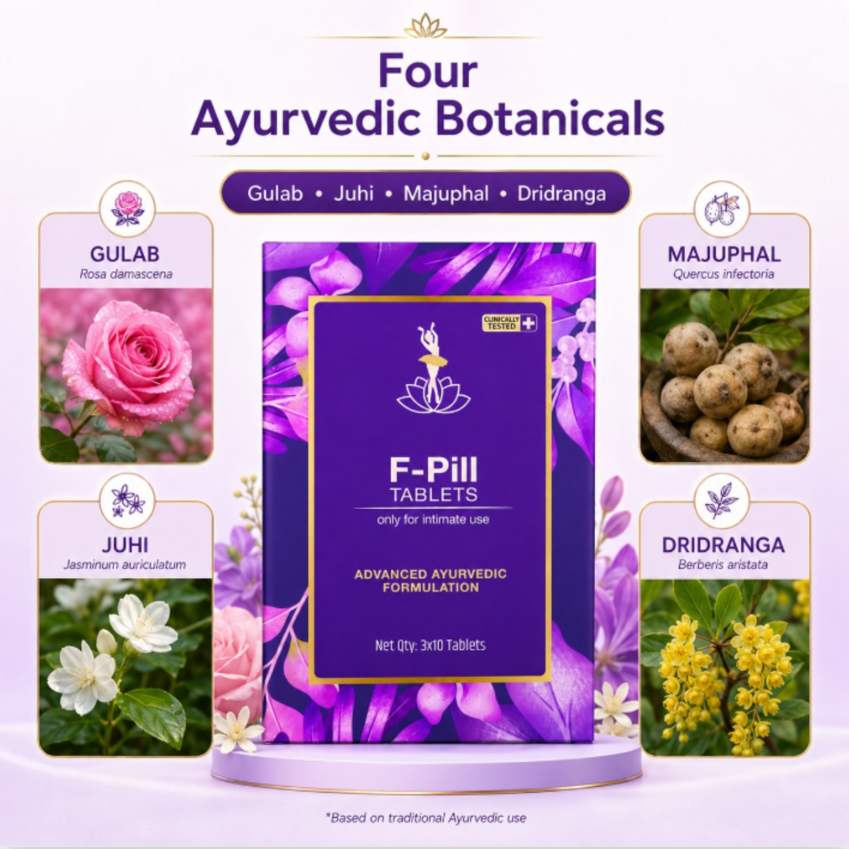 F-Pill Tablets – Advanced Ayurvedic Intimate Wellness Formula for Women