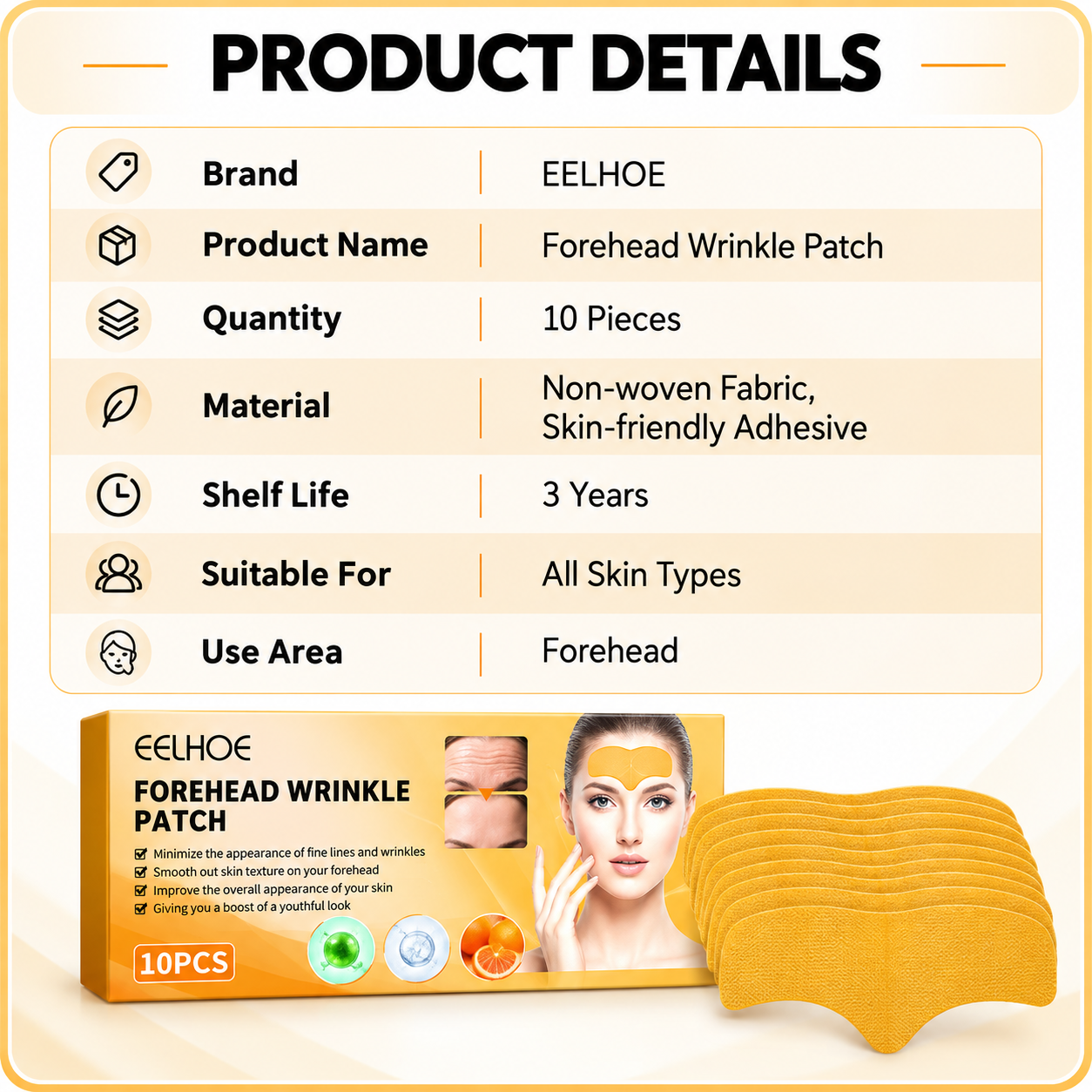 ✨ EELHOE Forehead Wrinkle Patch  Anti-Wrinkle • Skin Smoothing • 10 Pcs