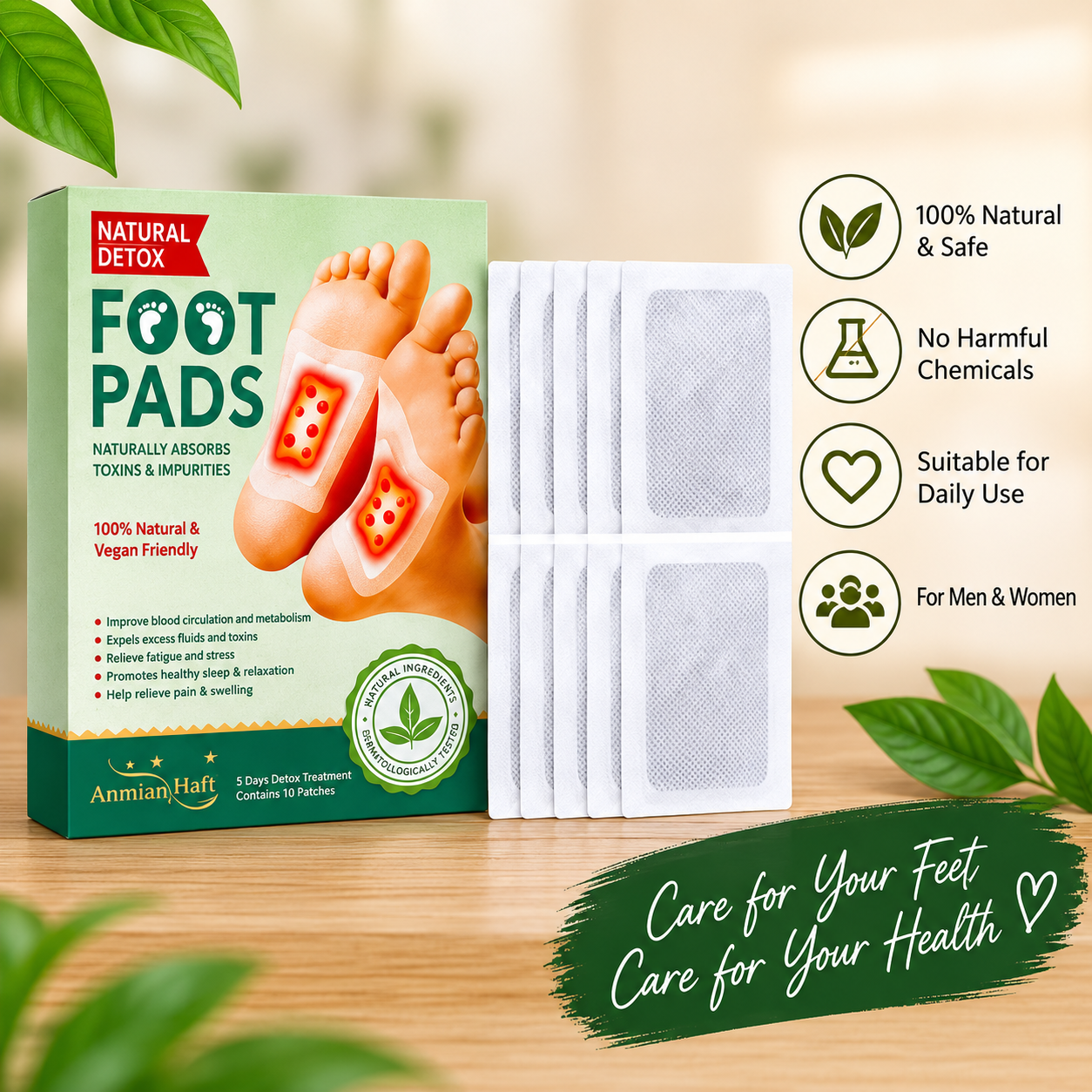 💚 Natural Detox Foot Pads – Relaxing Overnight Foot Care