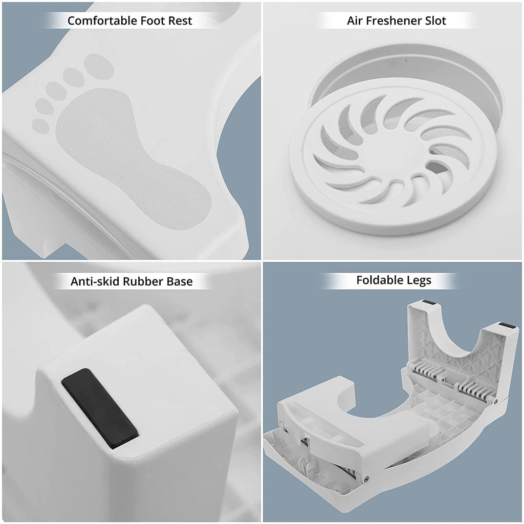 Plastic Foldable Anti-Constipation Potty Training Stool with Air Freshener Slot