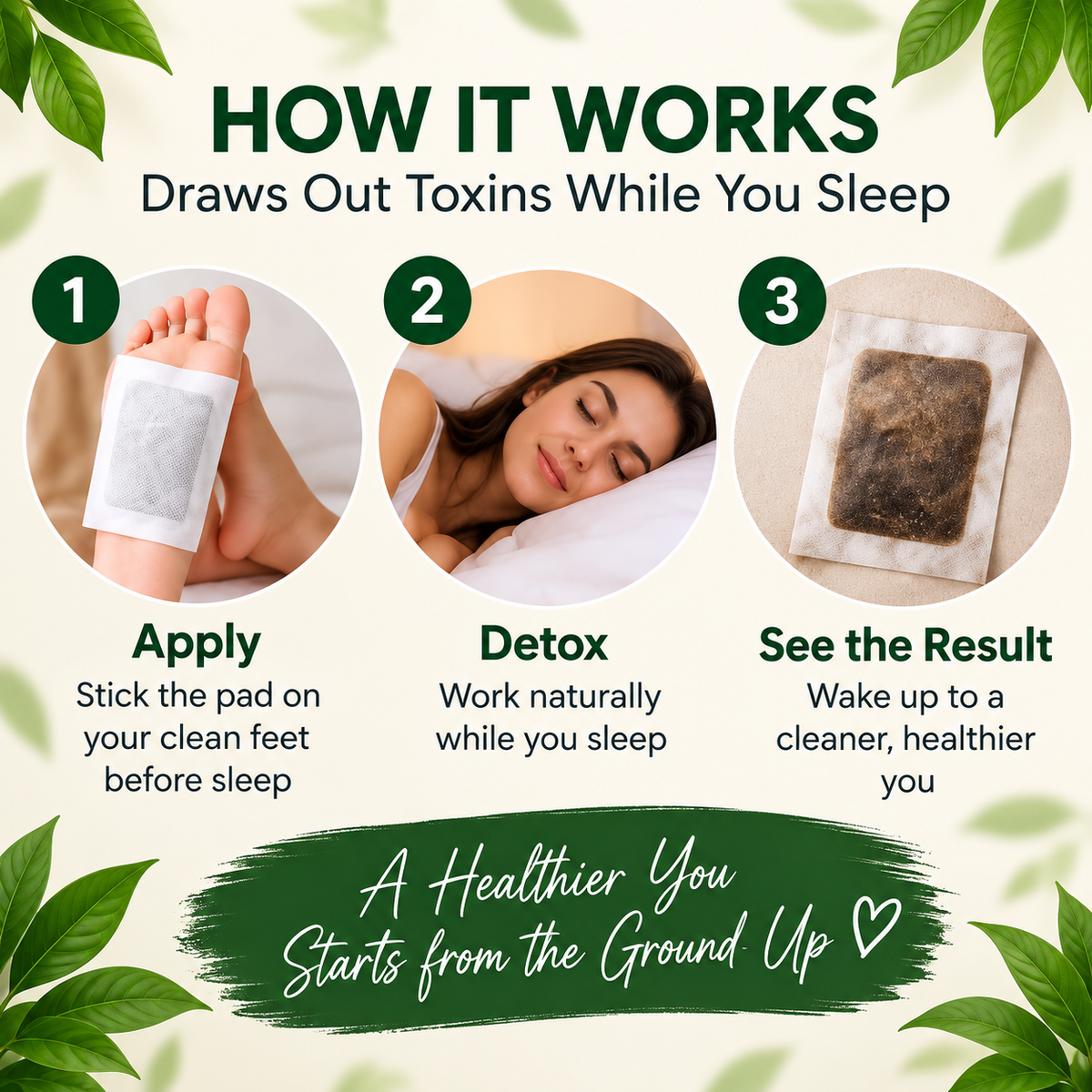 💚 Natural Detox Foot Pads – Relaxing Overnight Foot Care