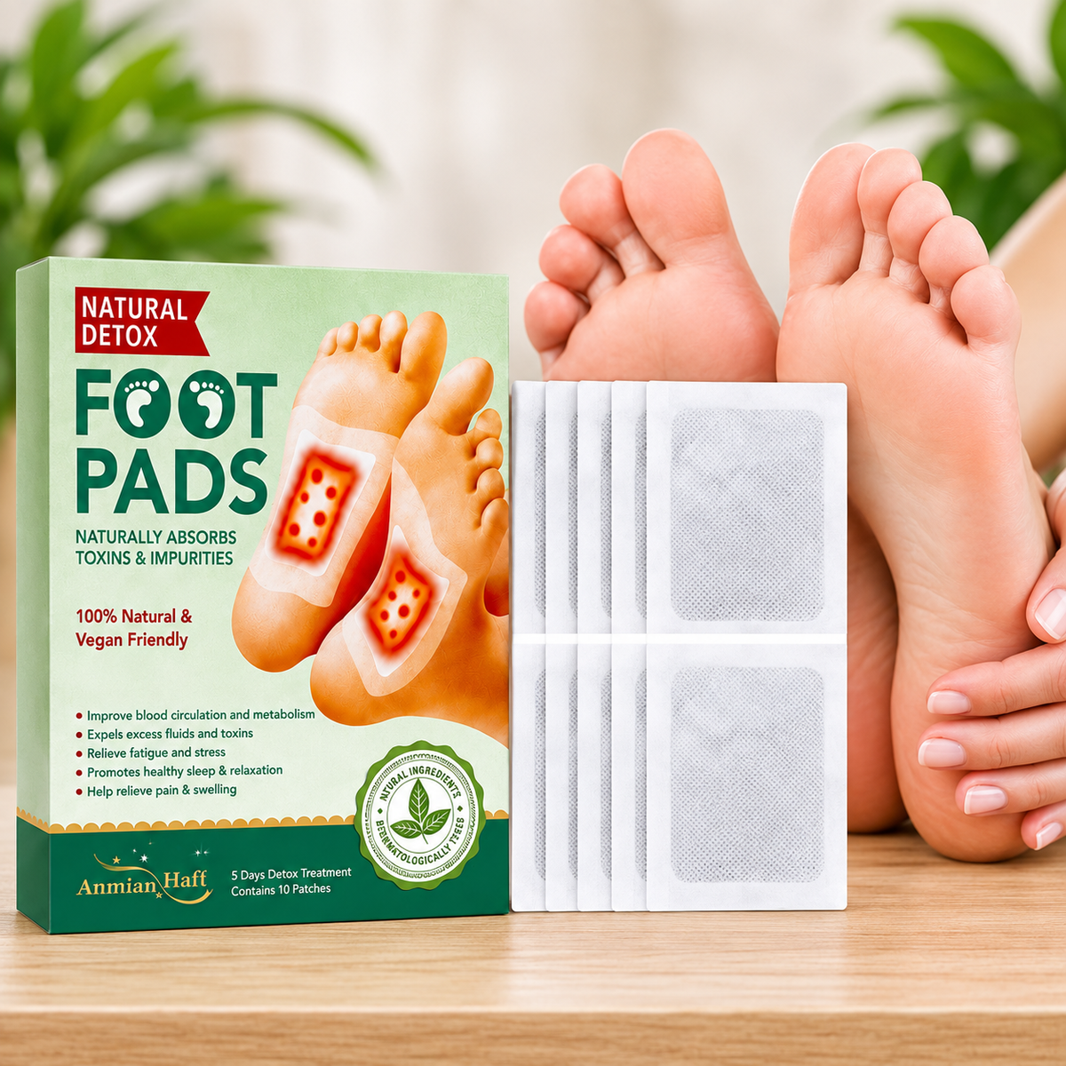 💚 Natural Detox Foot Pads – Relaxing Overnight Foot Care