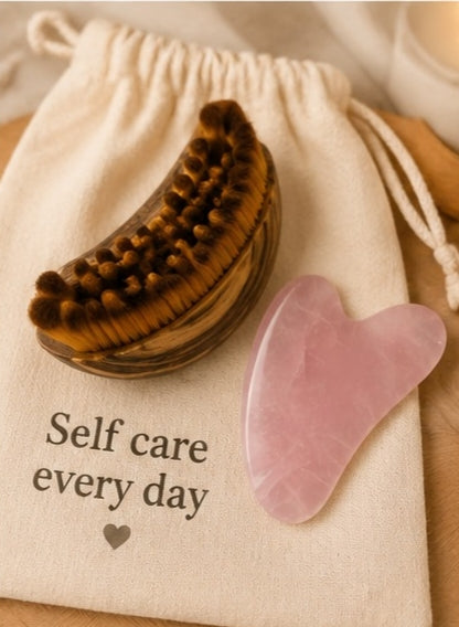 Lymphatic Drainage Brush & Gua Sha Body Sculpting Tool – Natural Body Massage Kit
