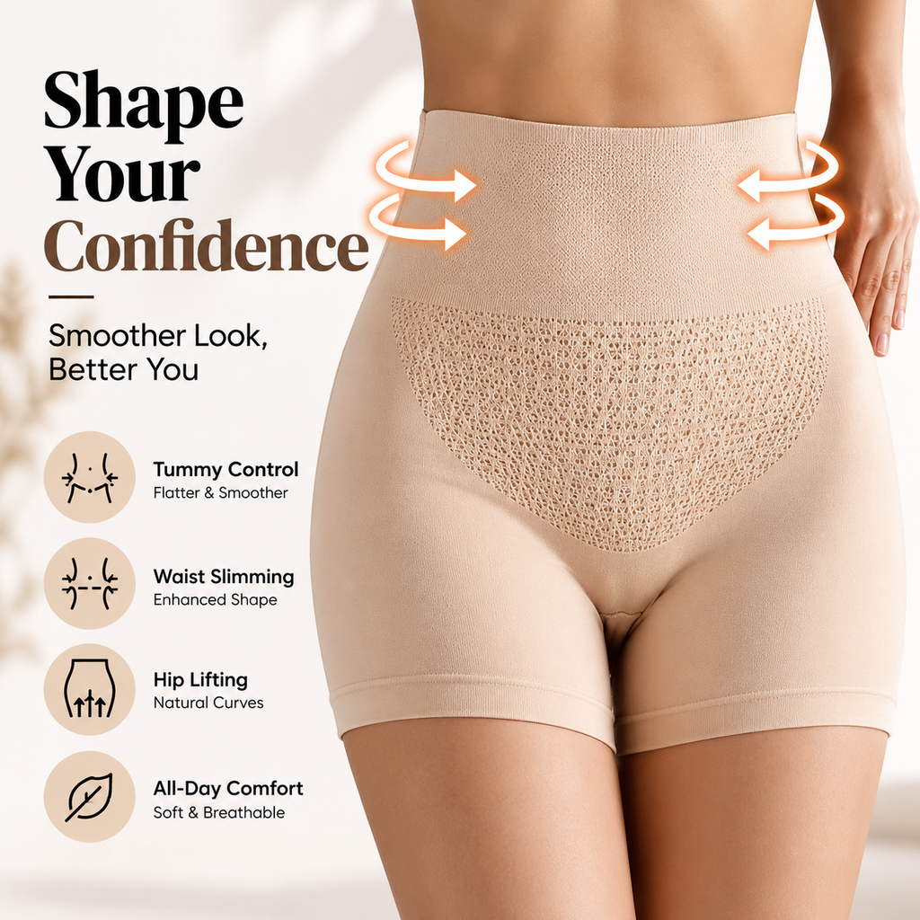 igh-Waisted Tummy Control Shapewear Shorts – Soft, Stretchable & Comfortable