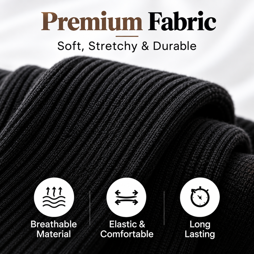 🖤 Thigh High Socks – Soft, Stretchable & Comfortable