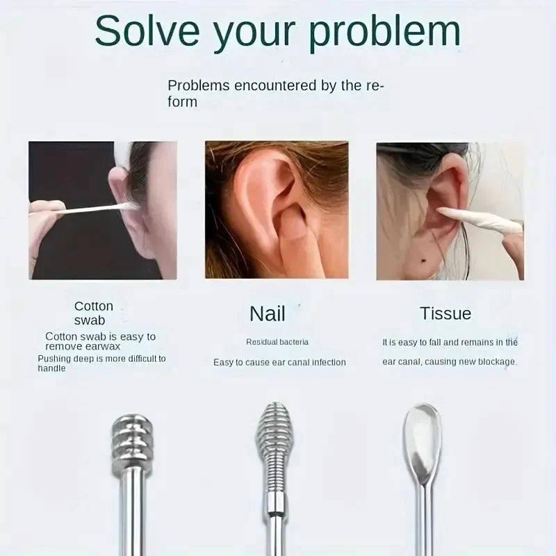 6 Pieces Stainless Steel Ear Wax Removal Kit 👂