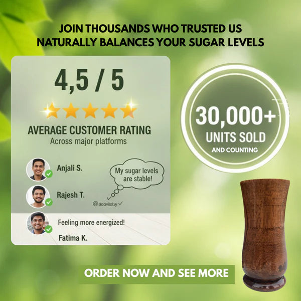SUGAR Balance Vijaysar wood water glass